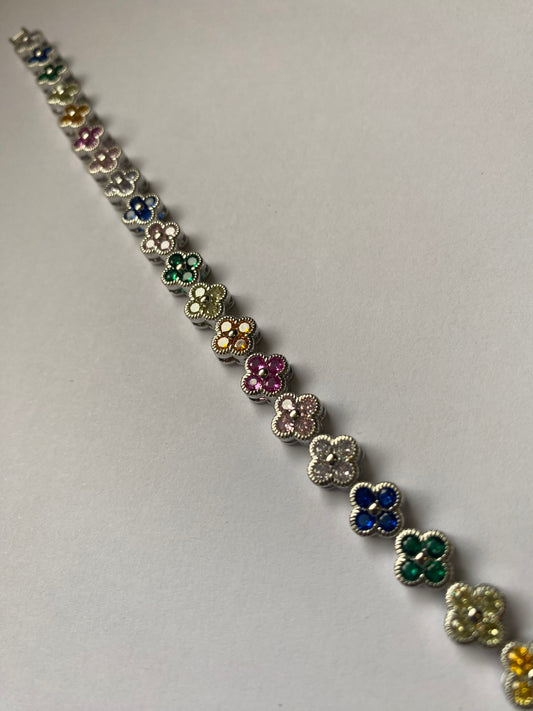 Bracelet Multicolore Argenté